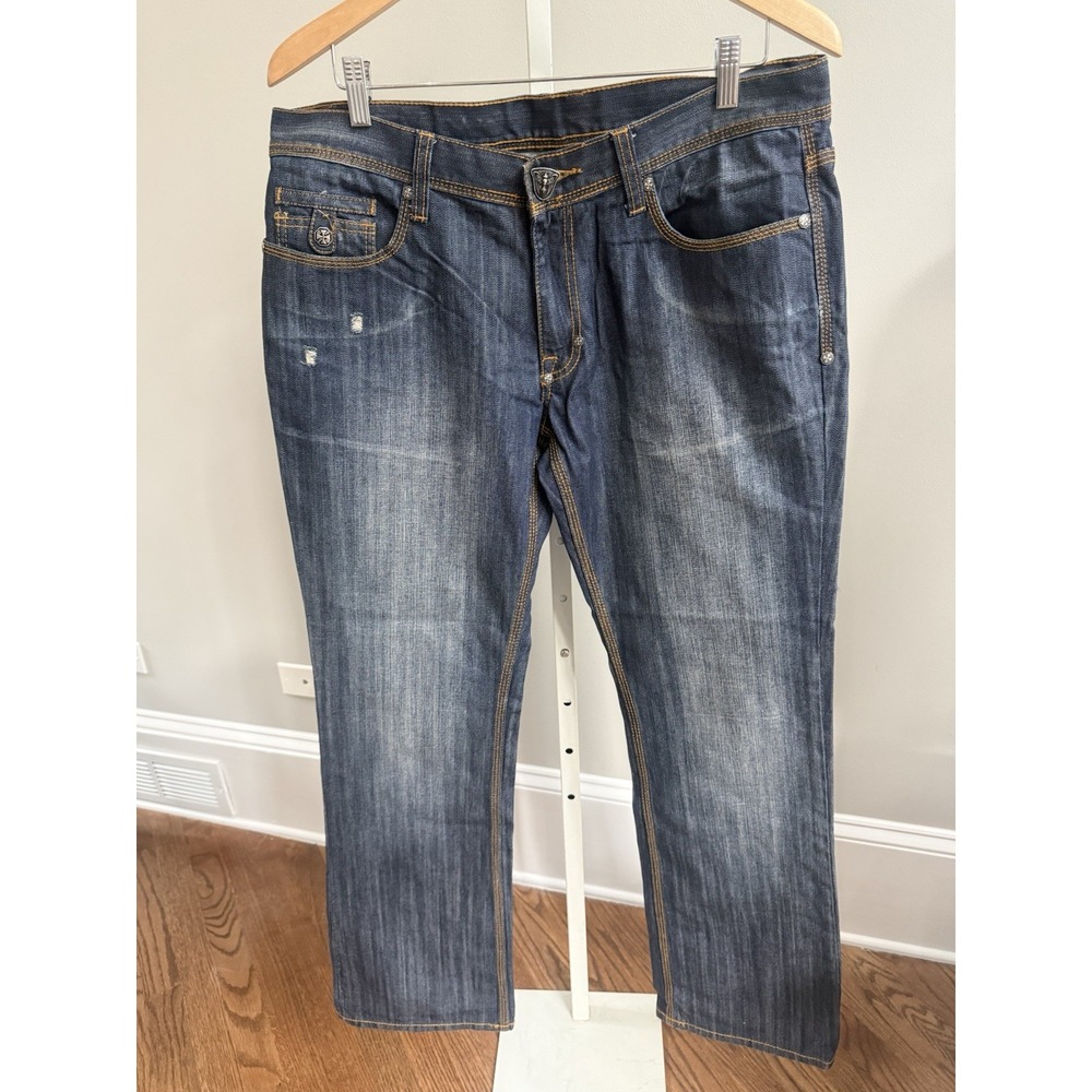 Vintage Blac Label y2k baggy jeans wide leg skater hip hop grunge studs 36